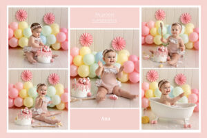 Lee más sobre el artículo Smash Cake o sesiones de cumpleaños – Escenario Globos Ana