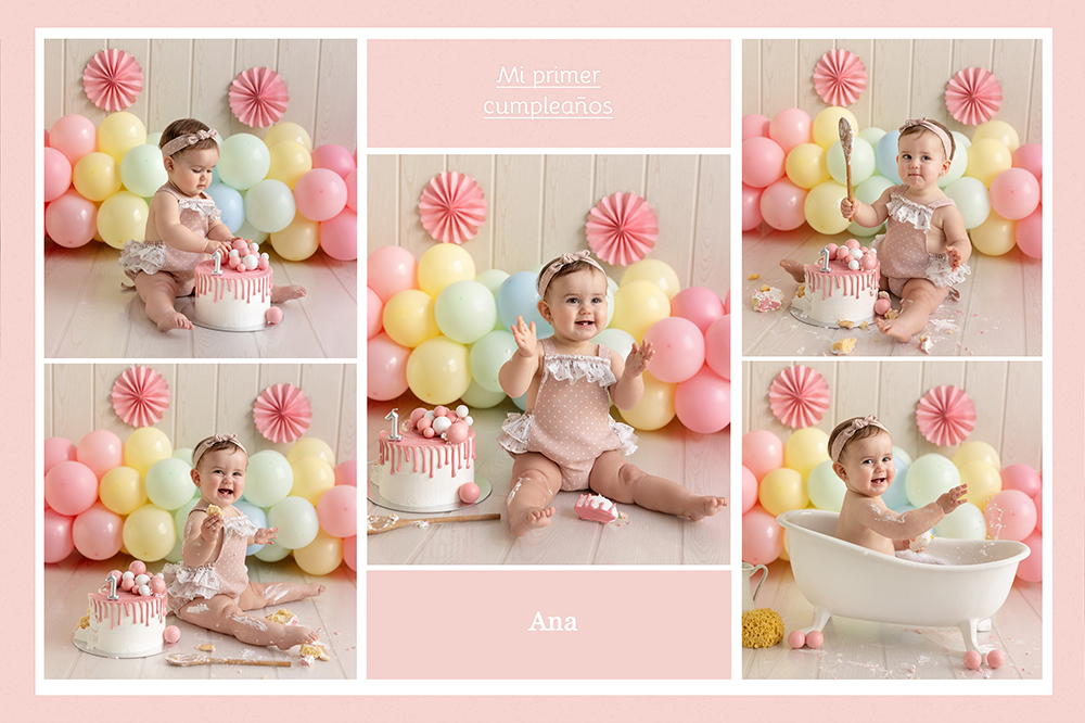 Lee más sobre el artículo Smash Cake o sesiones de cumpleaños – Escenario Globos Ana